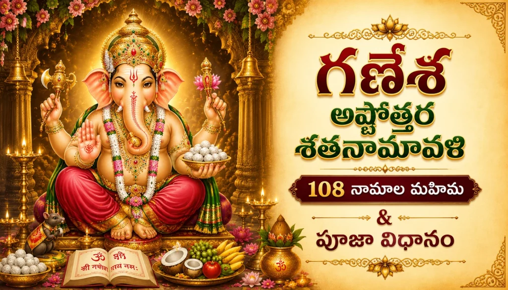 గణేశ అష్టోత్తర శతనామావళి – 108 నామాల మహిమ & పూజా విధానం